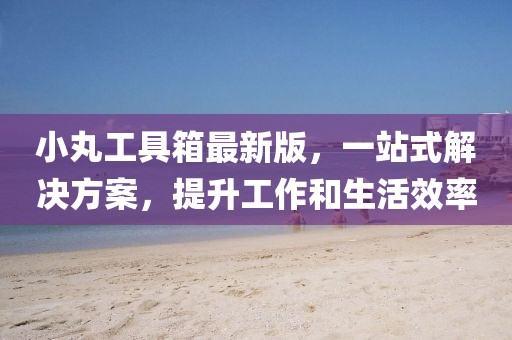小丸工具箱最新版，一站式解決方案，提升工作和生活效率
