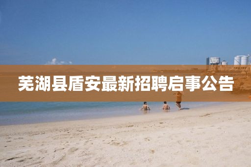 蕪湖縣盾安最新招聘啟事公告