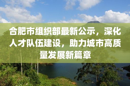 合肥市組織部最新公示，深化人才隊伍建設，助力城市高質量發(fā)展新篇章