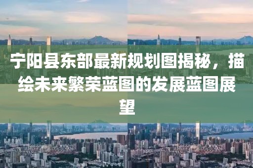 寧陽縣東部最新規(guī)劃圖揭秘，描繪未來繁榮藍圖的發(fā)展藍圖展望