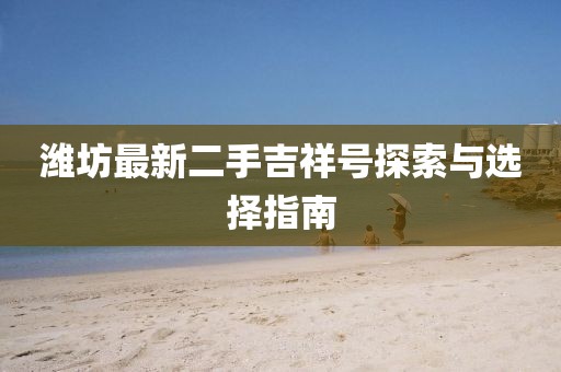 濰坊最新二手吉祥號探索與選擇指南