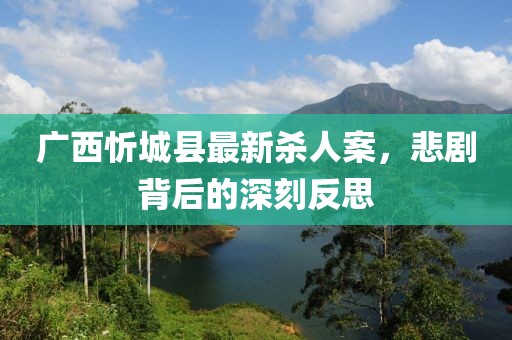廣西忻城縣最新殺人案，悲劇背后的深刻反思