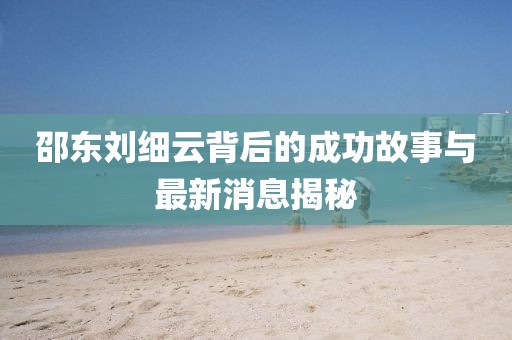 邵東劉細云背后的成功故事與最新消息揭秘