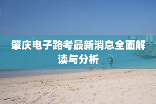 肇慶電子路考最新消息全面解讀與分析