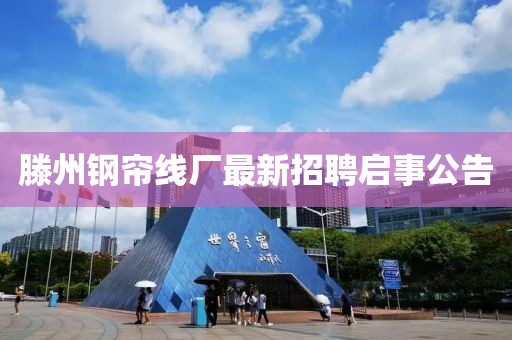 滕州鋼簾線廠最新招聘啟事公告