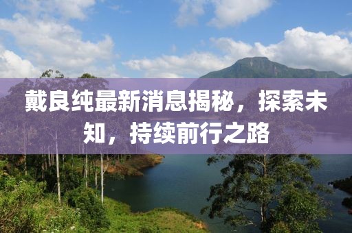 戴良純最新消息揭秘，探索未知，持續(xù)前行之路