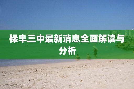 祿豐三中最新消息全面解讀與分析