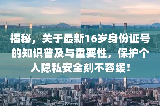 揭秘，關(guān)于最新16歲身份證號(hào)的知識(shí)普及與重要性，保護(hù)個(gè)人隱私安全刻不容緩！