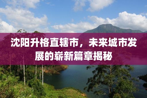 沈陽(yáng)升格直轄市，未來(lái)城市發(fā)展的嶄新篇章揭秘