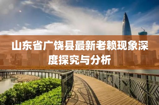 山東省廣饒縣最新老賴現(xiàn)象深度探究與分析