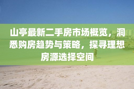 山亭最新二手房市場概覽，洞悉購房趨勢與策略，探尋理想房源選擇空間