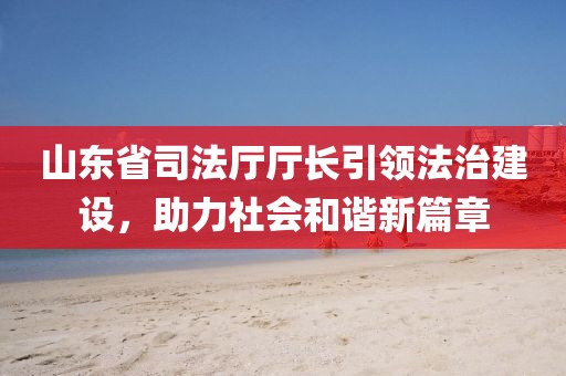山東省司法廳廳長引領(lǐng)法治建設(shè)，助力社會和諧新篇章