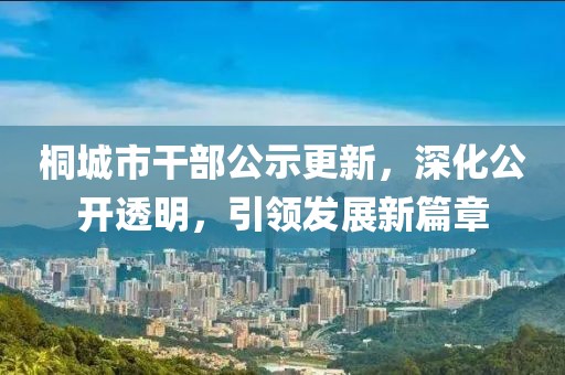 桐城市干部公示更新，深化公開透明，引領(lǐng)發(fā)展新篇章