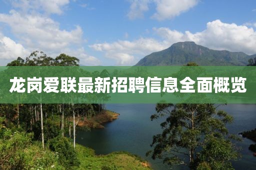 龍崗愛聯(lián)最新招聘信息全面概覽