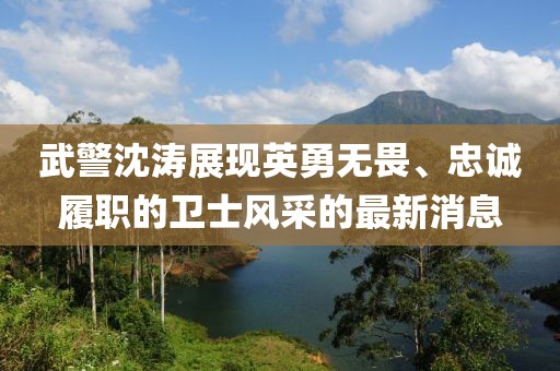 武警沈濤展現(xiàn)英勇無畏、忠誠履職的衛(wèi)士風采的最新消息