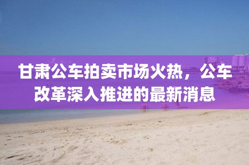甘肅公車拍賣市場(chǎng)火熱，公車改革深入推進(jìn)的最新消息