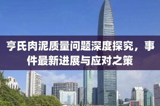 亨氏肉泥質量問題深度探究，事件最新進展與應對之策