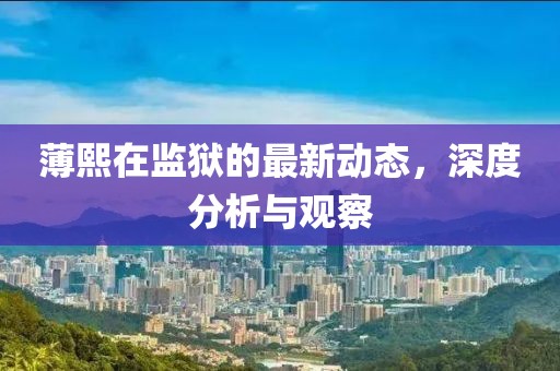 薄熙在監(jiān)獄的最新動(dòng)態(tài)，深度分析與觀察