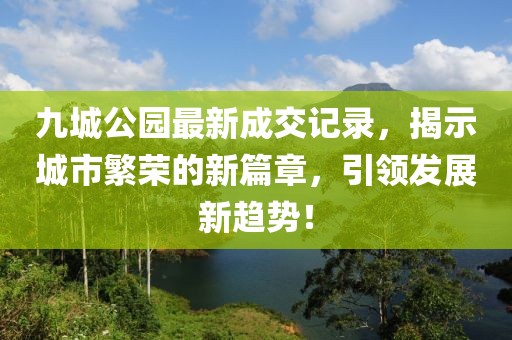 九城公園最新成交記錄，揭示城市繁榮的新篇章，引領(lǐng)發(fā)展新趨勢！