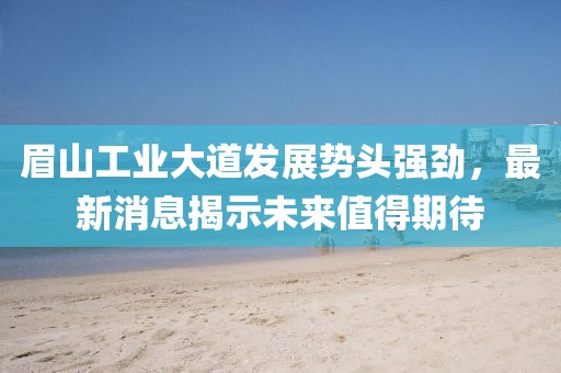 眉山工業(yè)大道發(fā)展勢頭強勁，最新消息揭示未來值得期待